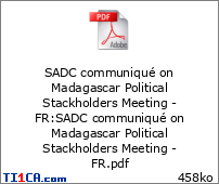 SADC communiqué on Madagascar Political Stackholders Meeting - FR