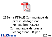 283ème FINALE Communiqué de presse Madagascar  FR